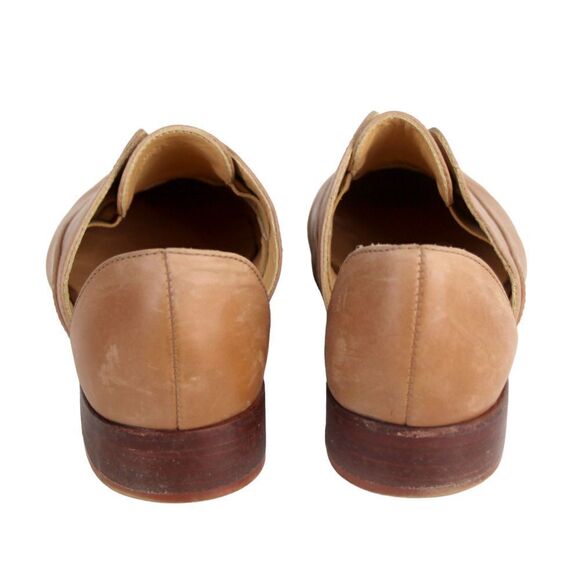 Nisolo TAN BROWN GENUINE LEATHER POINTED TOE LOW HEEL SLIP ON LOAFER SHOES Sz 8 - Picture 4 of 10